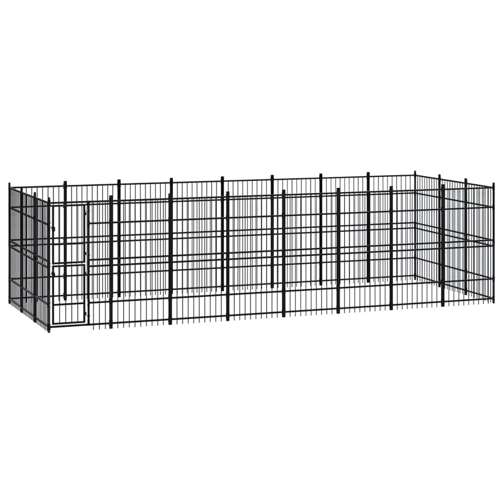 vidaXL Outdoor Dog Kennel Steel 22.12 m²