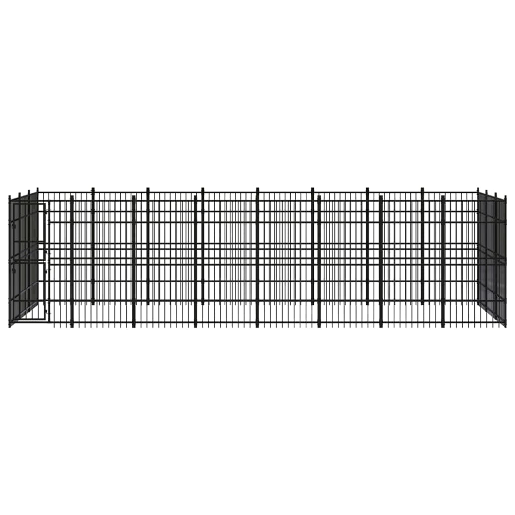 vidaXL Outdoor Dog Kennel Steel 22.12 m²