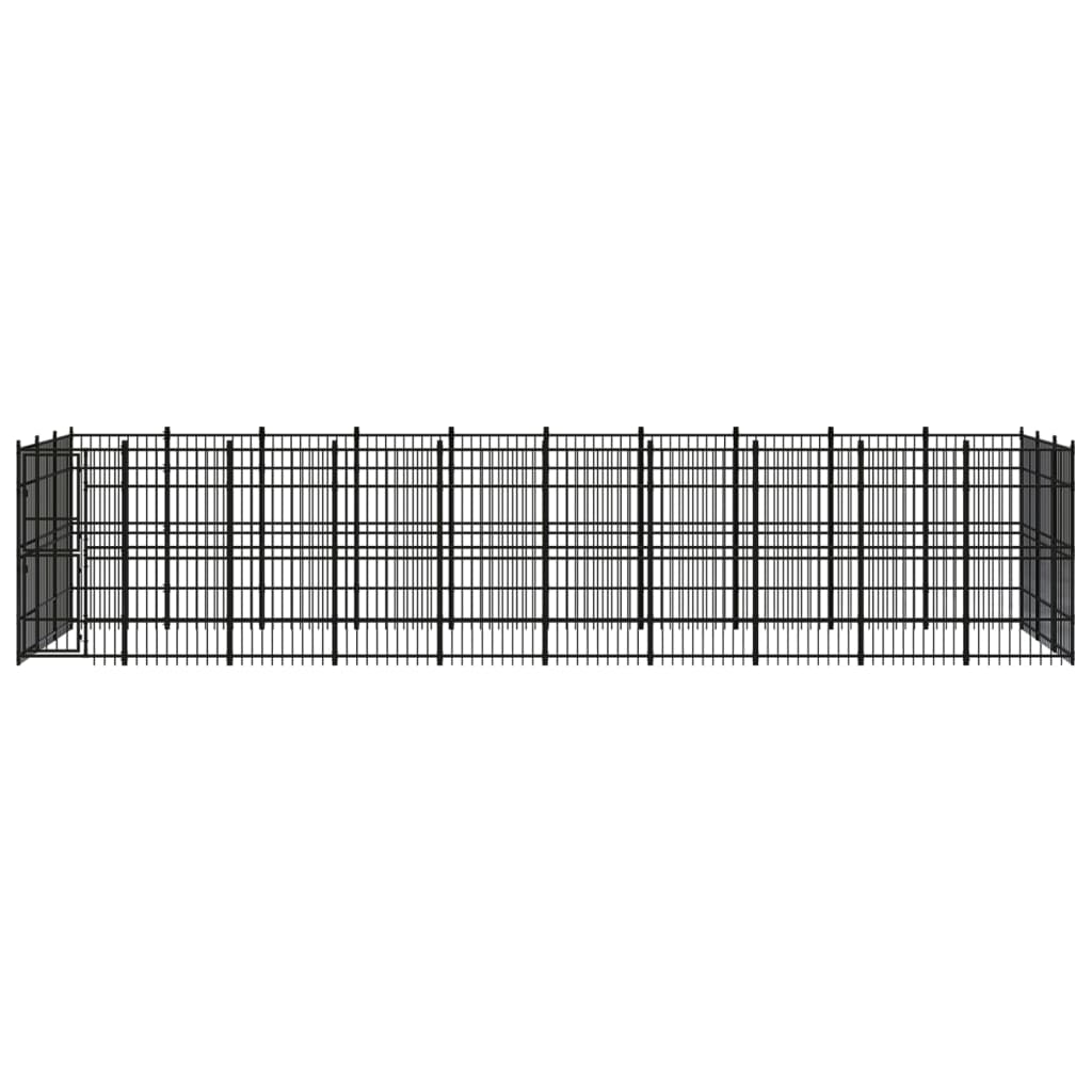 vidaXL Outdoor Dog Kennel Steel 27.65 m²