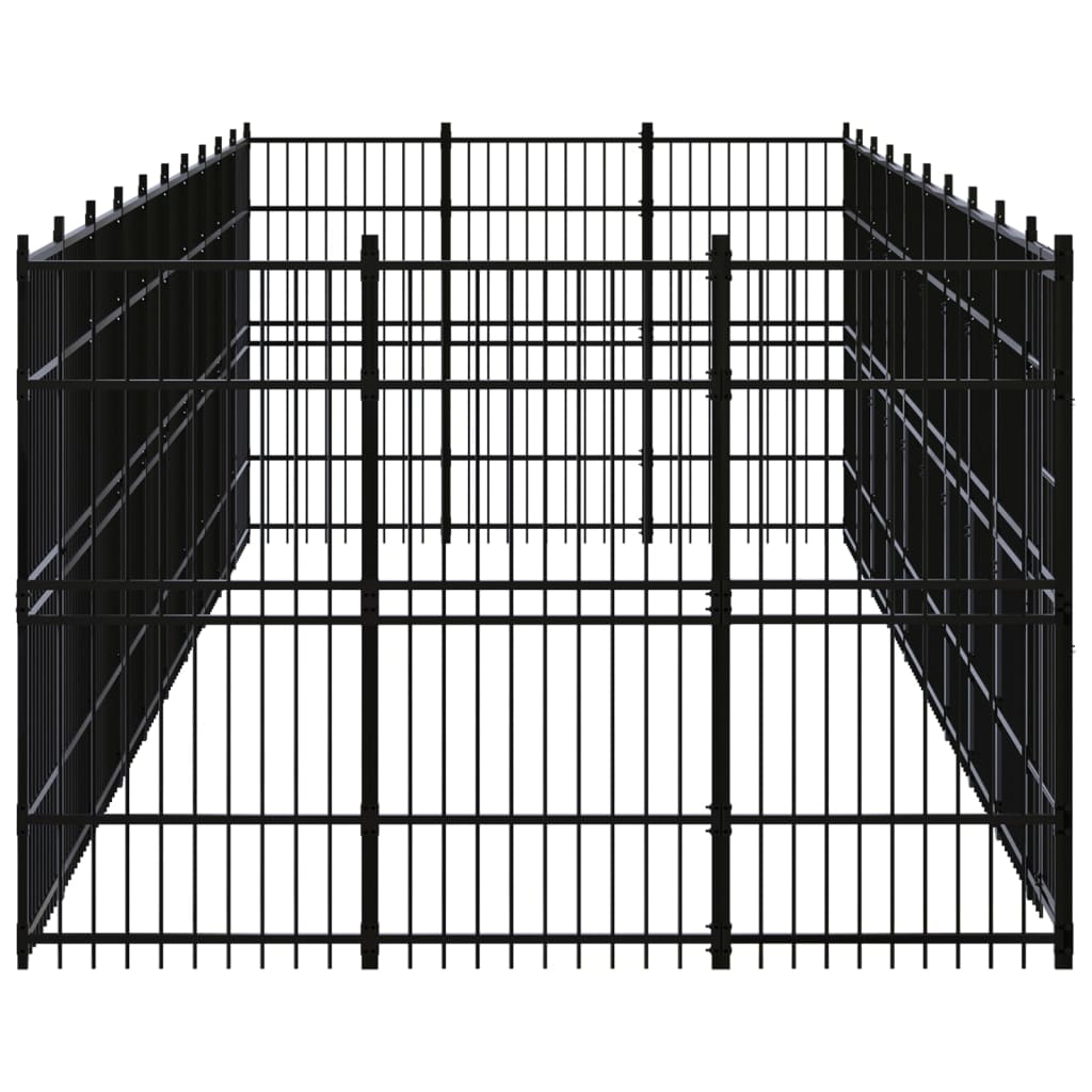 vidaXL Outdoor Dog Kennel Steel 27.65 m²