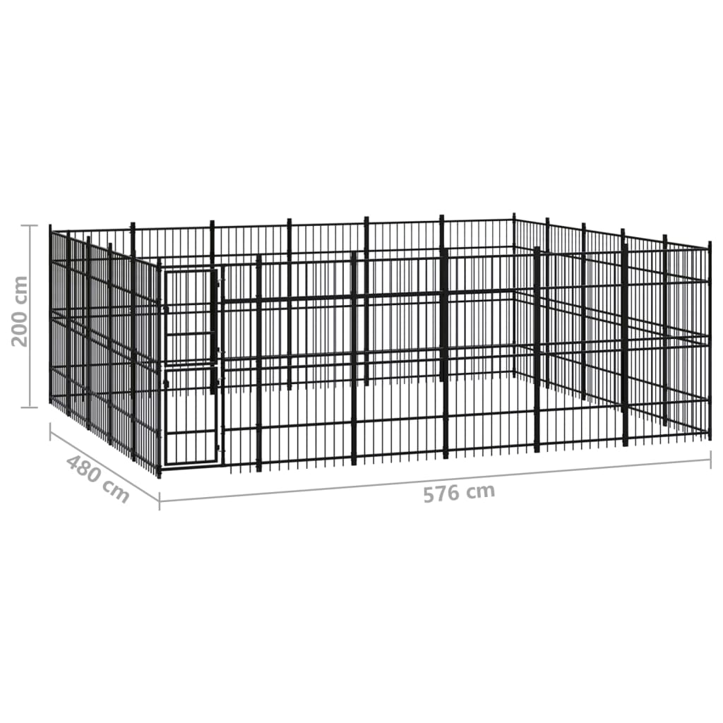 Outdoor Dog Kennel Steel 27.65 m²