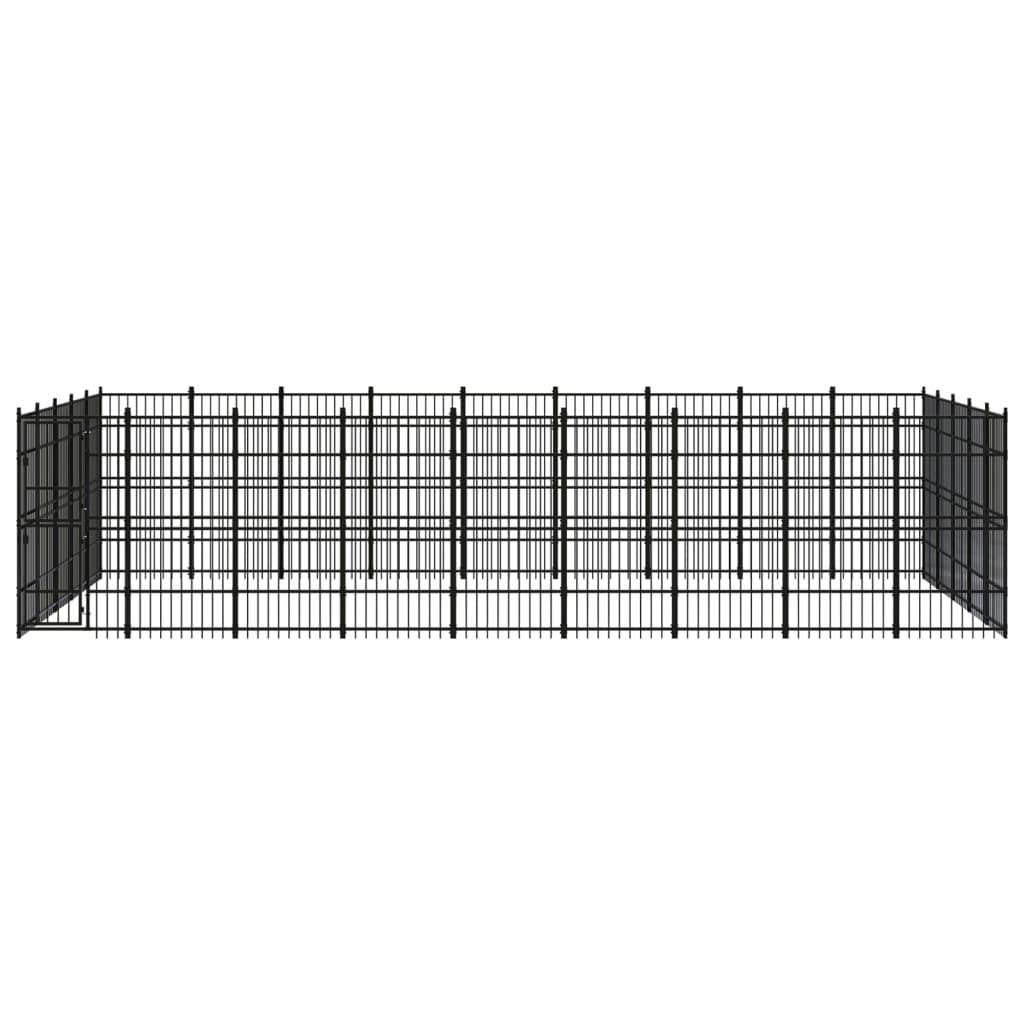 vidaXL Outdoor Dog Kennel Steel 41.47 m²