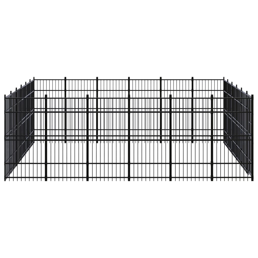 vidaXL Outdoor Dog Kennel Steel 33.18 m²