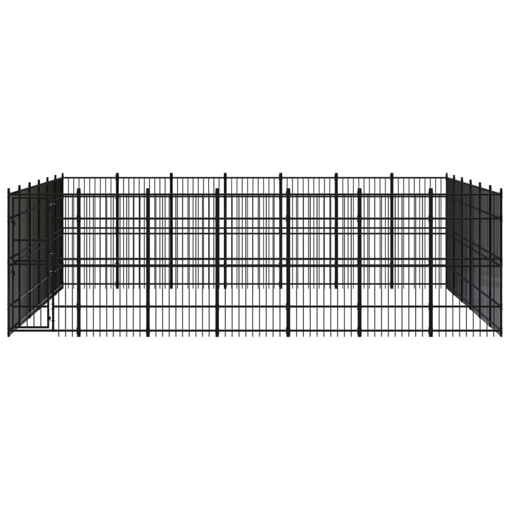 vidaXL Outdoor Dog Kennel Steel 38.71 m²