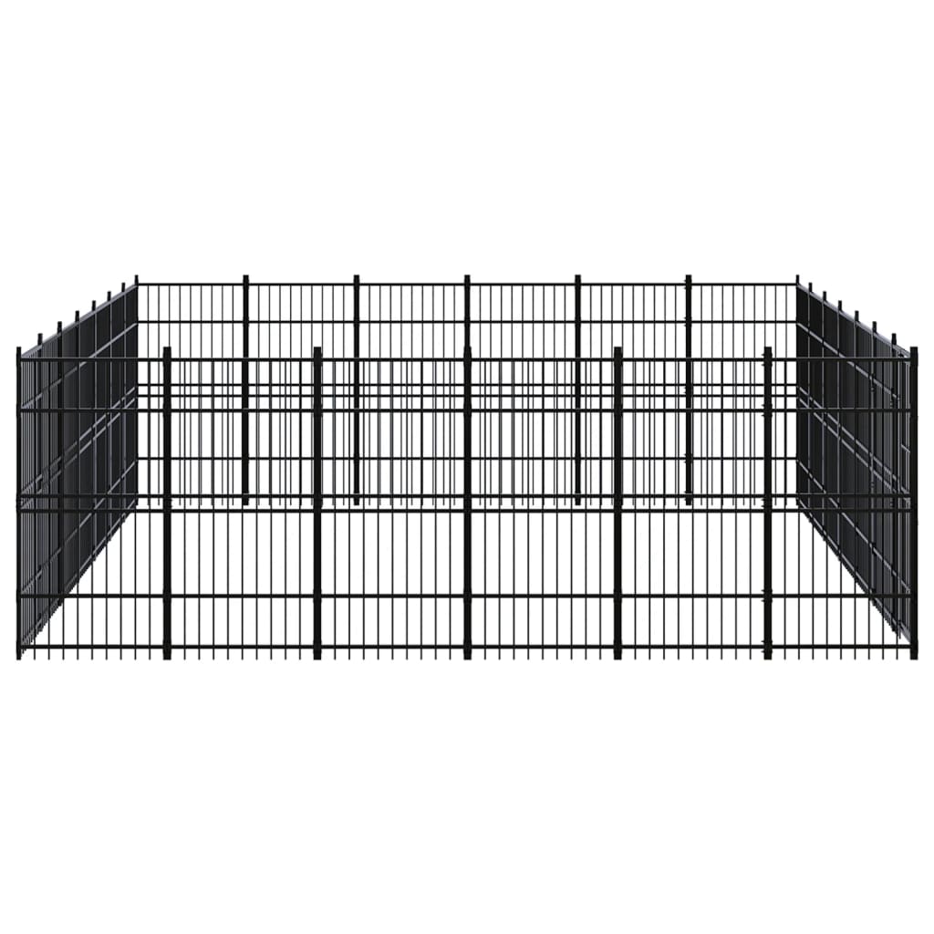 vidaXL Outdoor Dog Kennel Steel 38.71 m²