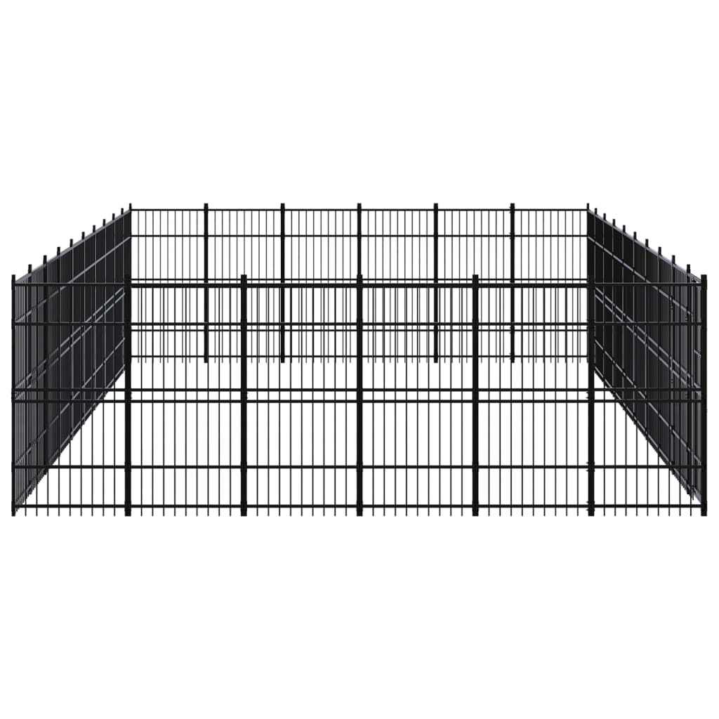 vidaXL Outdoor Dog Kennel Steel 55.3 m²