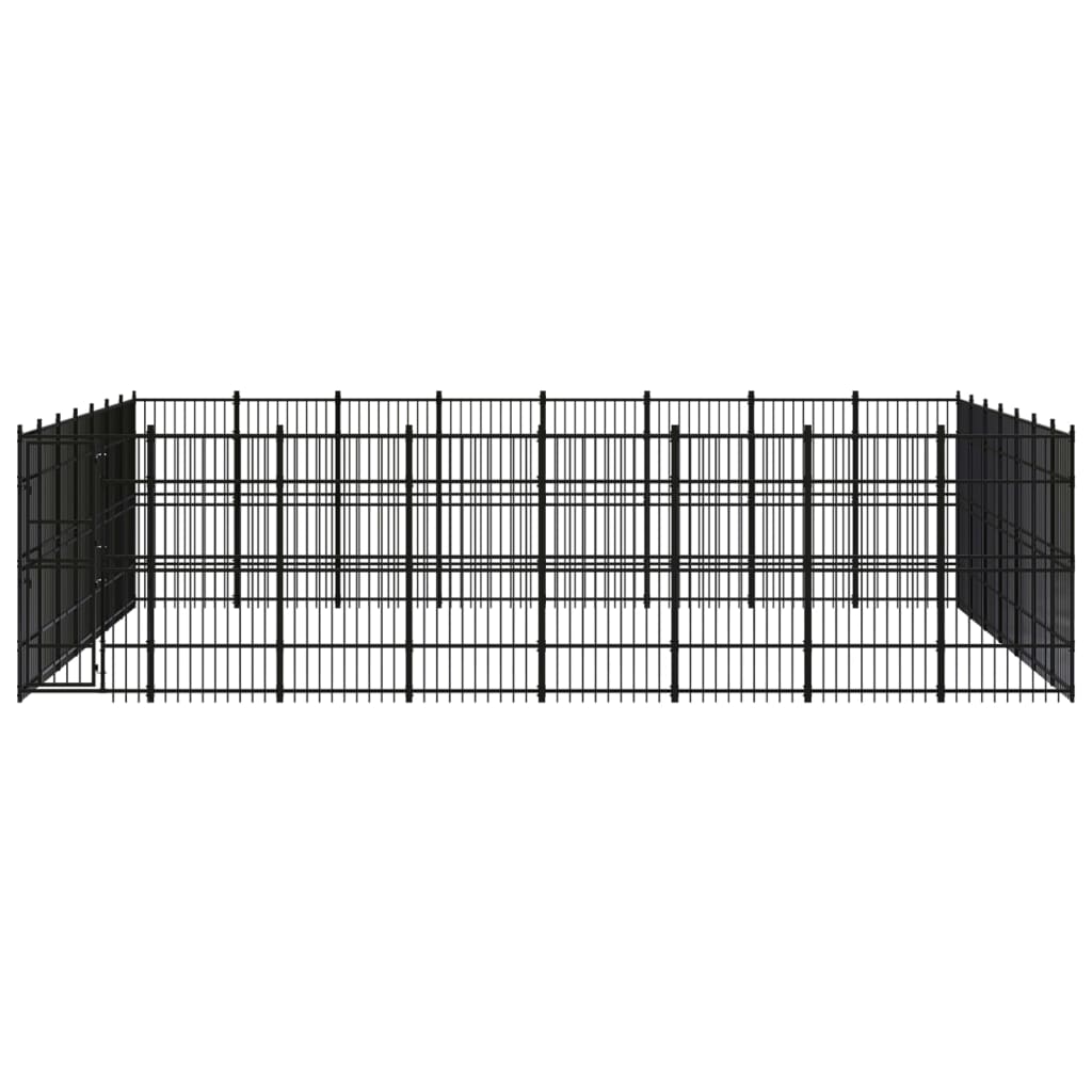 vidaXL Outdoor Dog Kennel Steel 51.61 m²