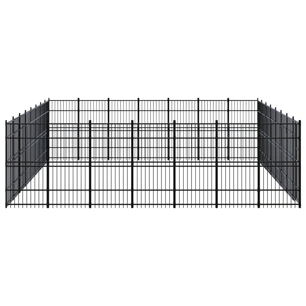 vidaXL Outdoor Dog Kennel Steel 51.61 m²