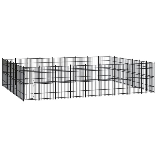 vidaXL Outdoor Dog Kennel Steel 58.06 m²