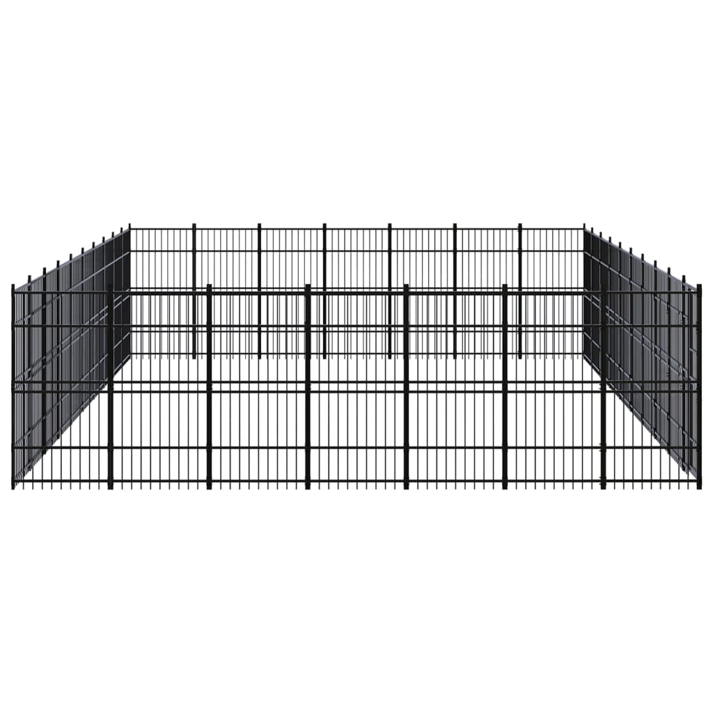 vidaXL Outdoor Dog Kennel Steel 64.51 m²