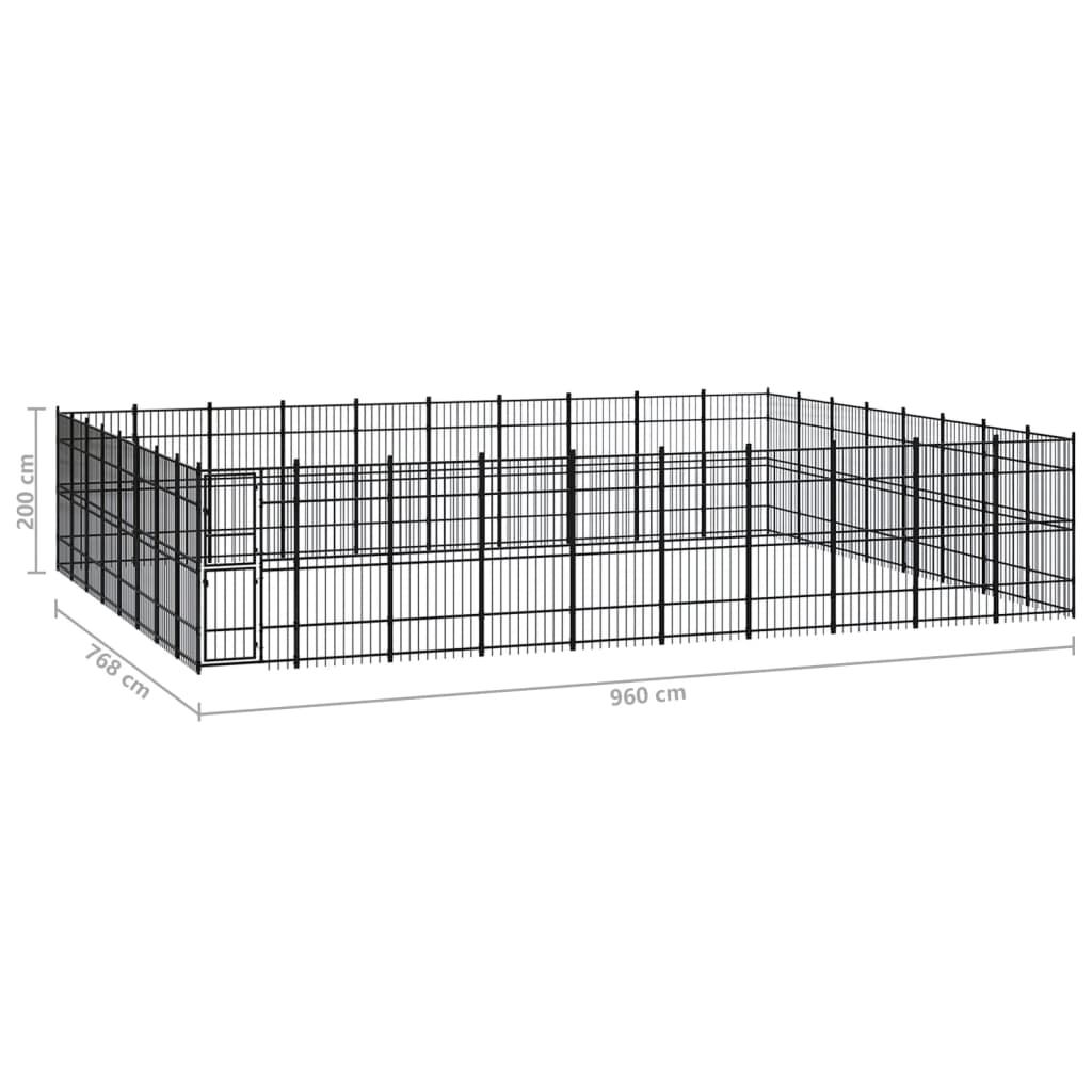 Outdoor Dog Kennel Steel 73.73 m²