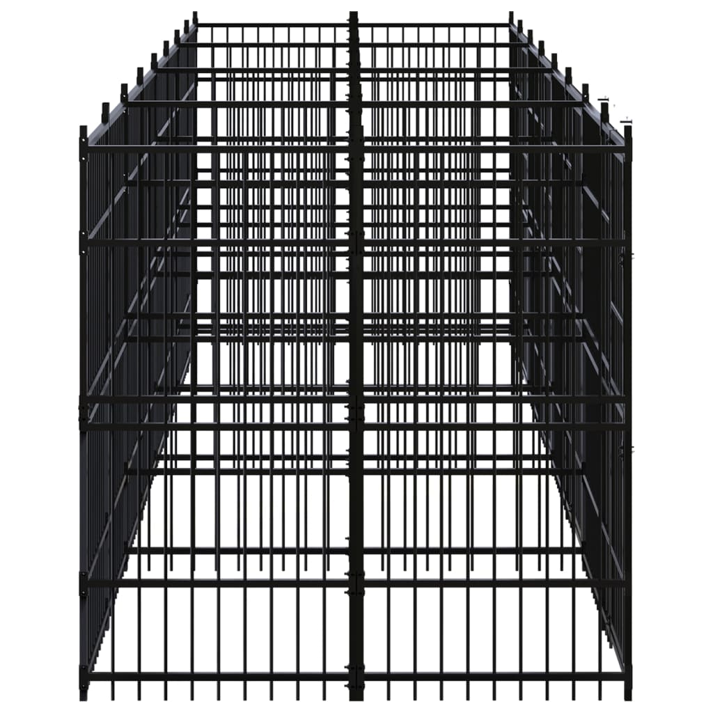 vidaXL Outdoor Dog Kennel Steel 14.75 m²