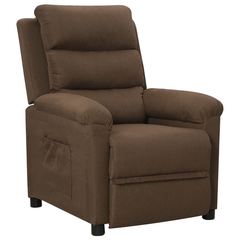 Recliner Chair Brown Fabric