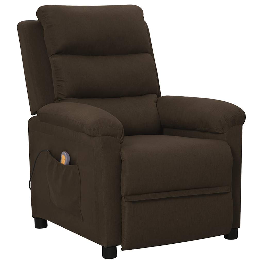 Massage Chair Dark Brown Fabric