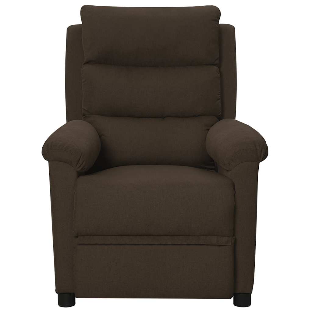 Massage Chair Dark Brown Fabric
