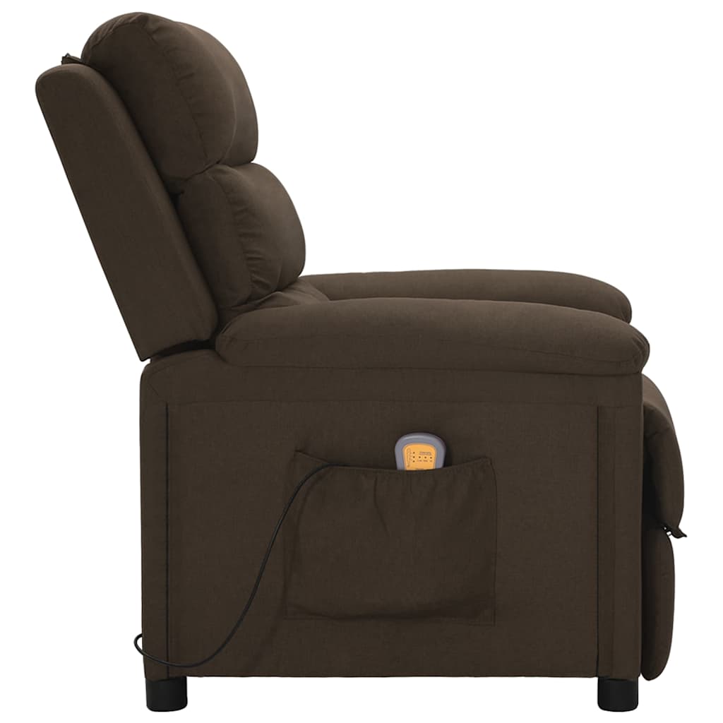 Massage Chair Dark Brown Fabric