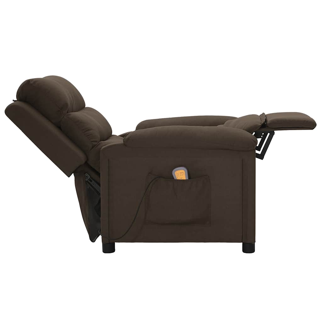 Massage Chair Dark Brown Fabric