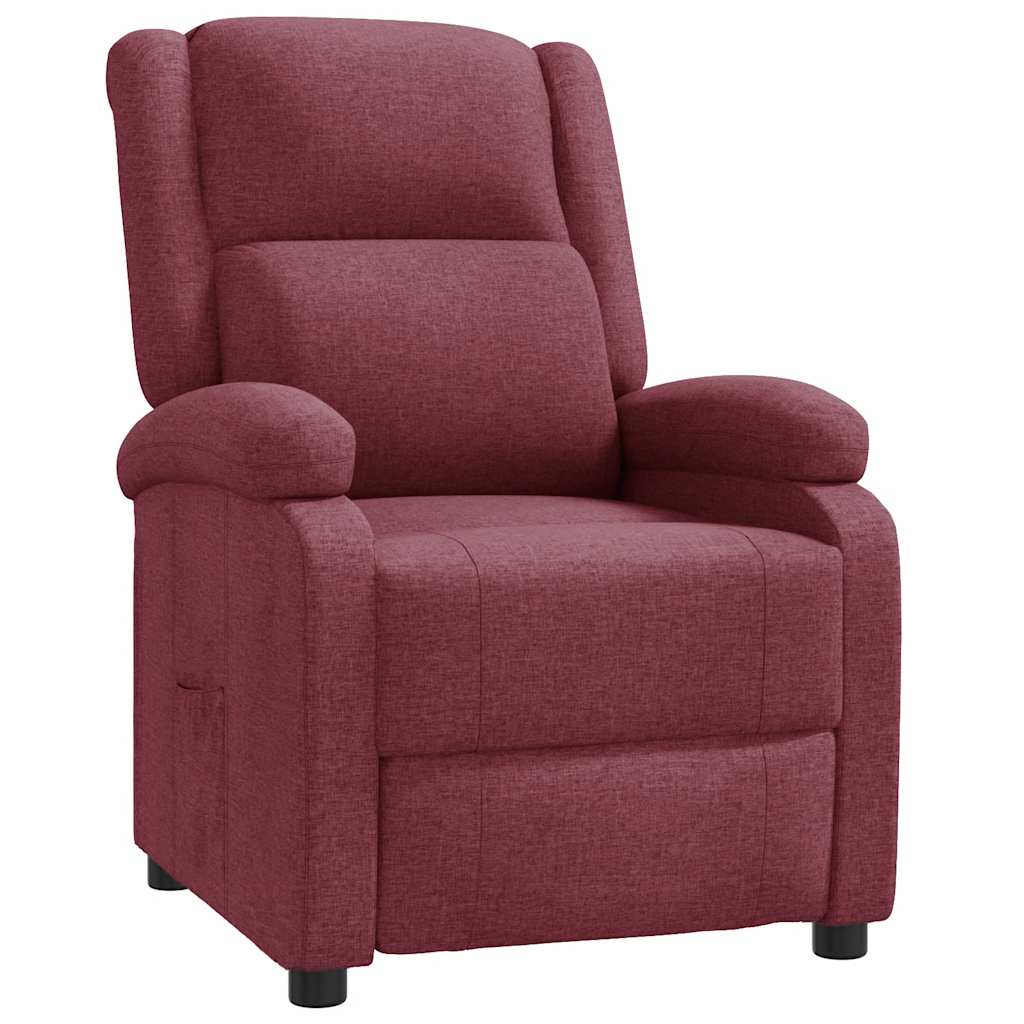 Recliner Chair Wine Red Fabric