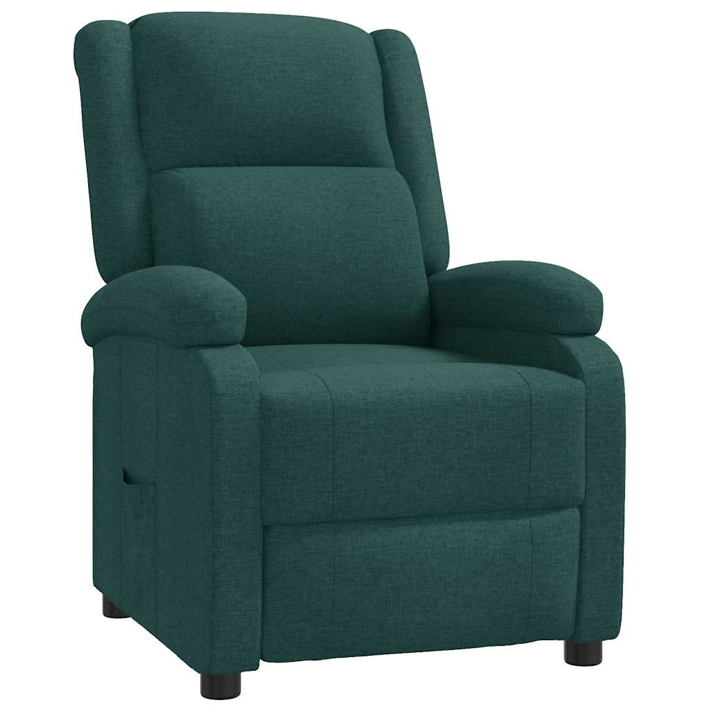 Recliner Chair Dark Green Fabric