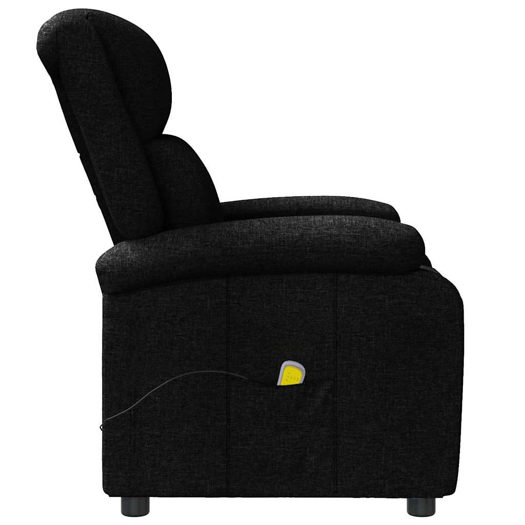 Wing Back Massage Chair Black Fabric