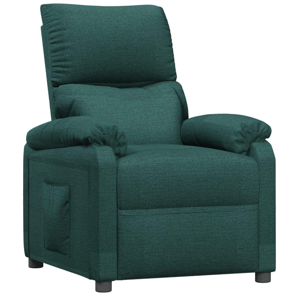 Recliner Chair Dark Green Fabric