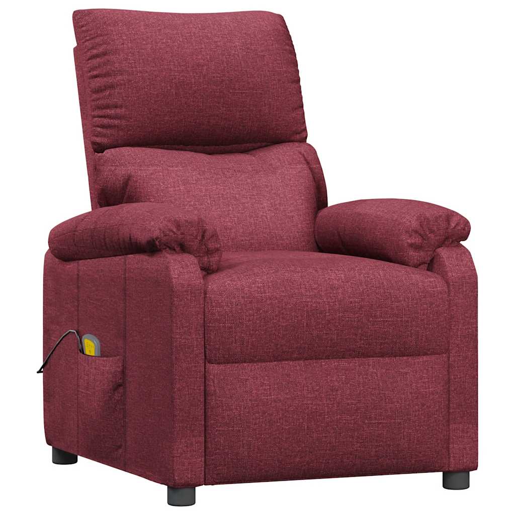 Massage Chair Wine Red Fabric