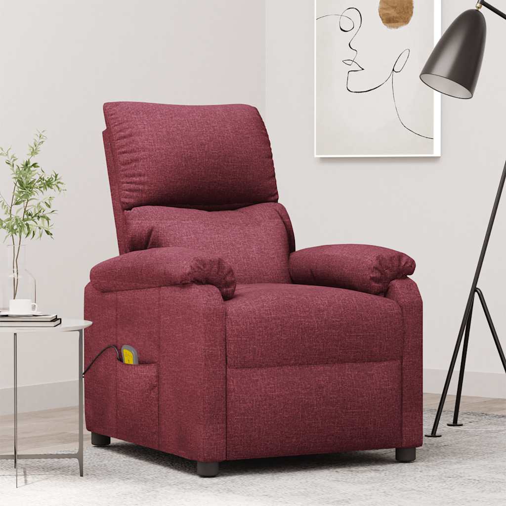 Massage Chair Wine Red Fabric