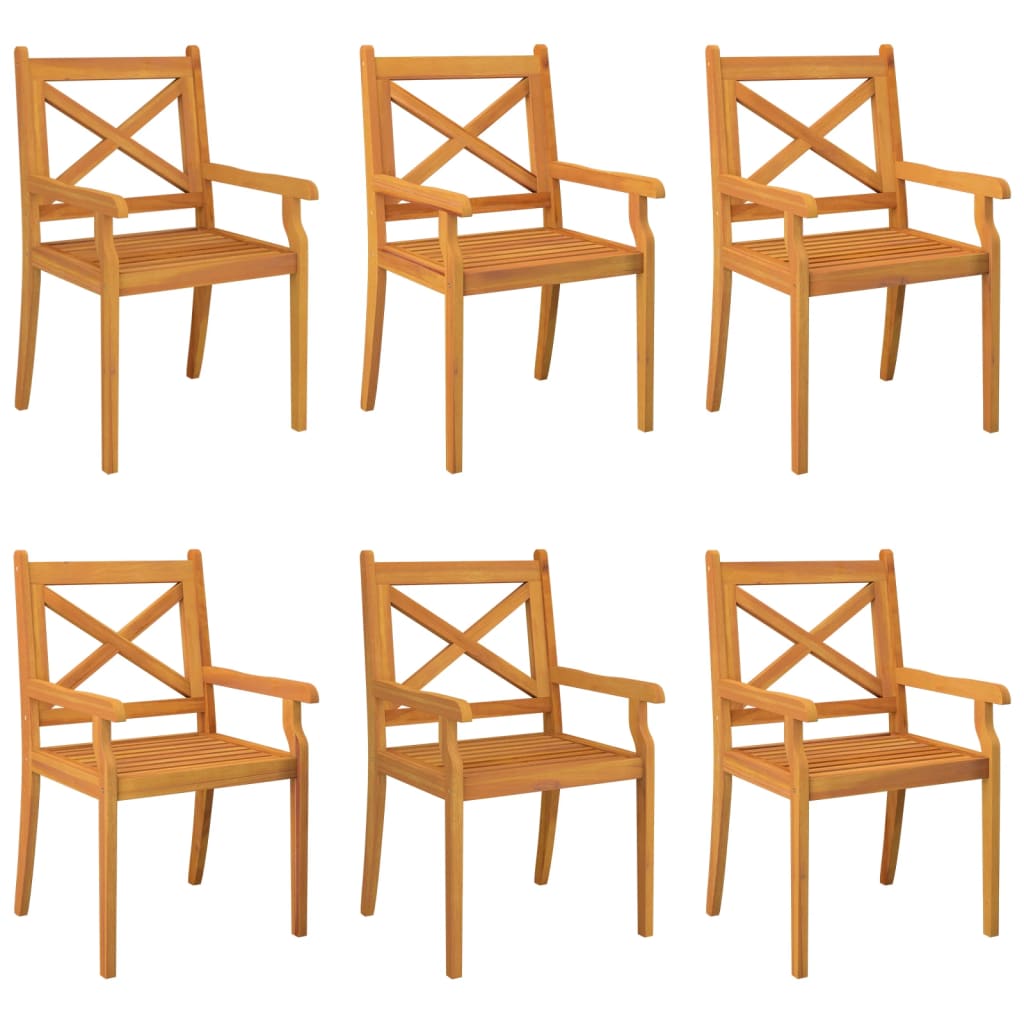 vidaXL Outdoor Dining Chairs 6 pcs Solid Wood Acacia