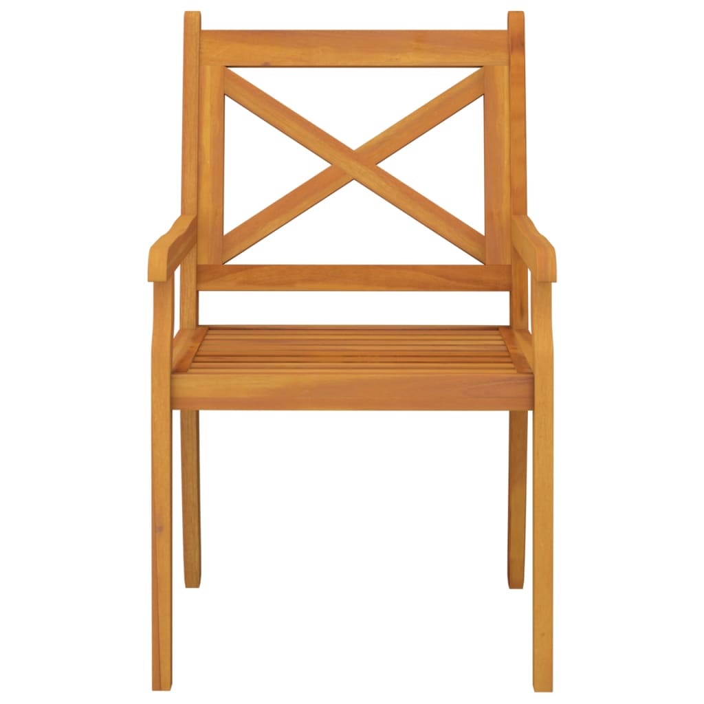 Dining Chair | Set of 8 | Natural Wood | Solid acacia wood | Standard