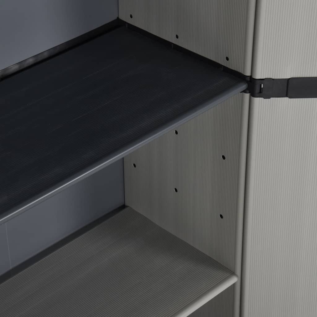 Garden Storage Cabinet with 3 Shelves Grey&Black 68x40x168 cm
