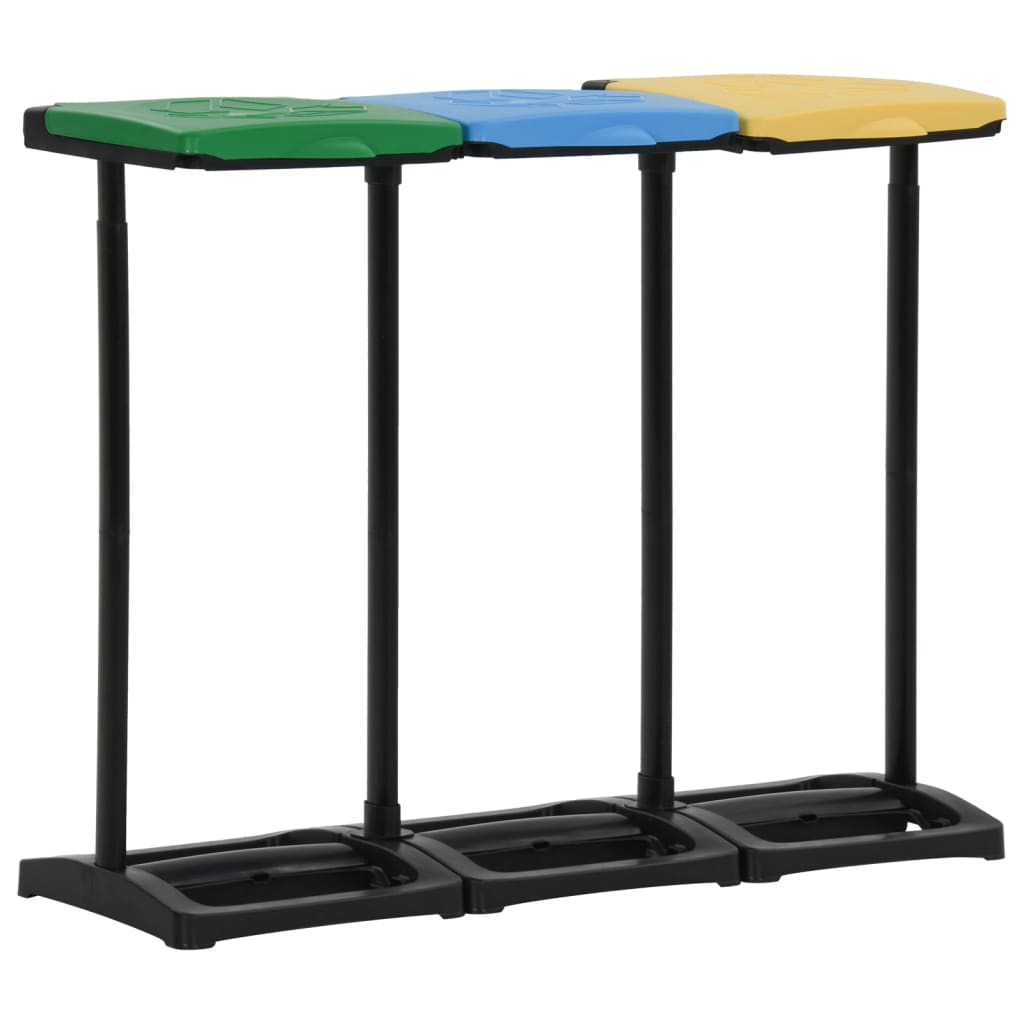 vidaXL Bin Bag Stands with Lid 240-330 L Multicolour PP