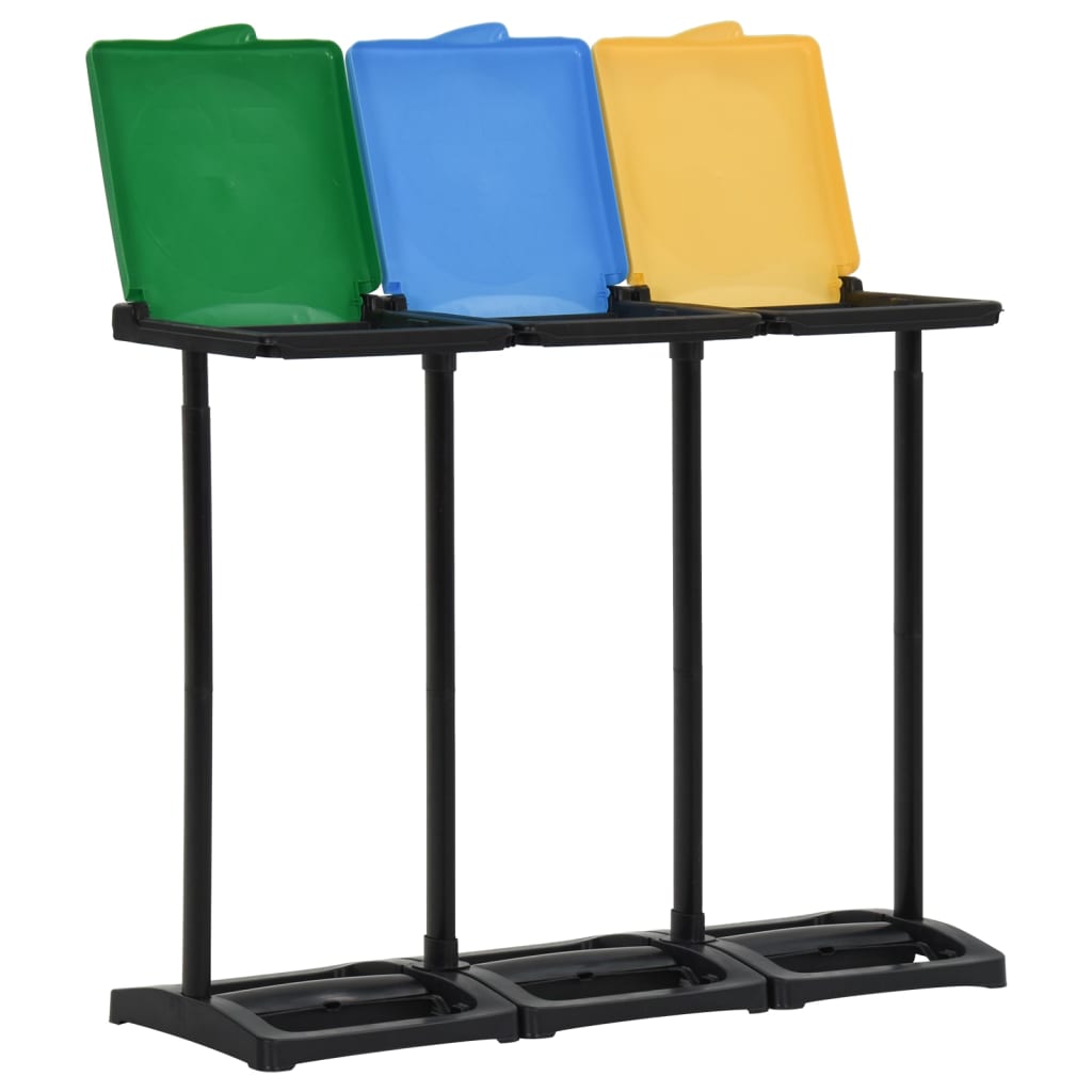 vidaXL Bin Bag Stands with Lid 240-330 L Multicolour PP