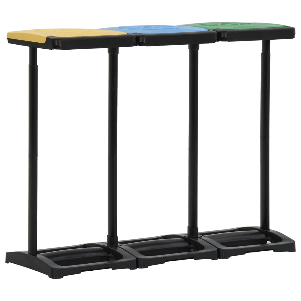 vidaXL Bin Bag Stands with Lid 240-330 L Multicolour PP