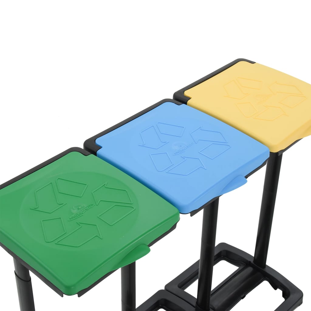 vidaXL Bin Bag Stands with Lid 240-330 L Multicolour PP