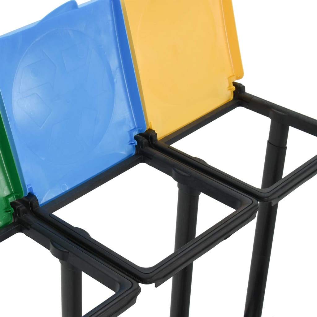 vidaXL Bin Bag Stands with Lid 240-330 L Multicolour PP