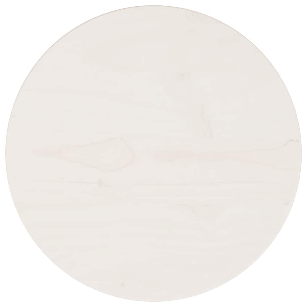 Table Top White Ø30x2.5 cm Solid Wood Pine