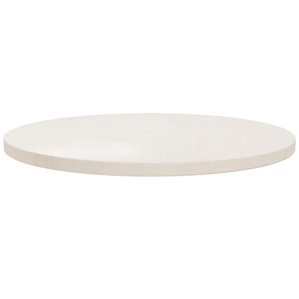 vidaXL Table Top White Ø60x2.5 cm Solid Wood Pine