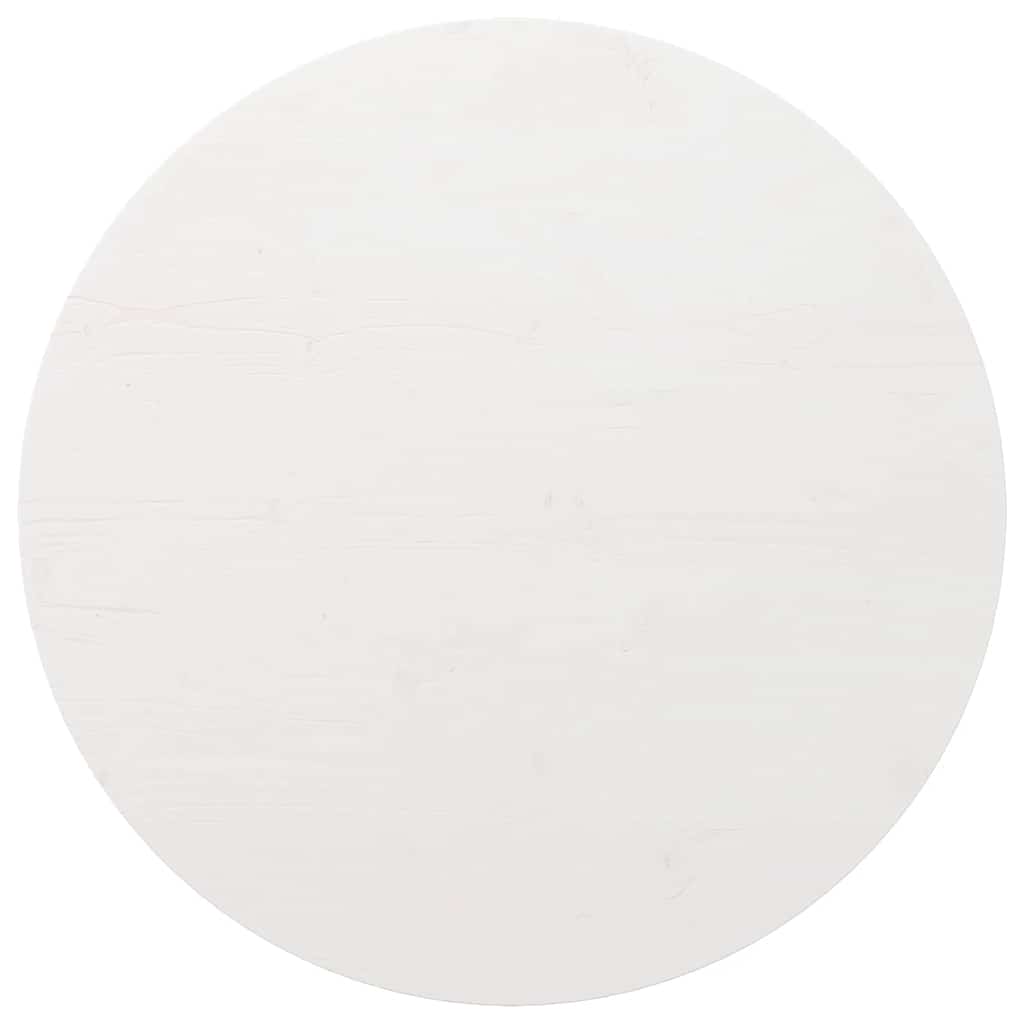Table Top White Ø80x2.5 cm Solid Wood Pine