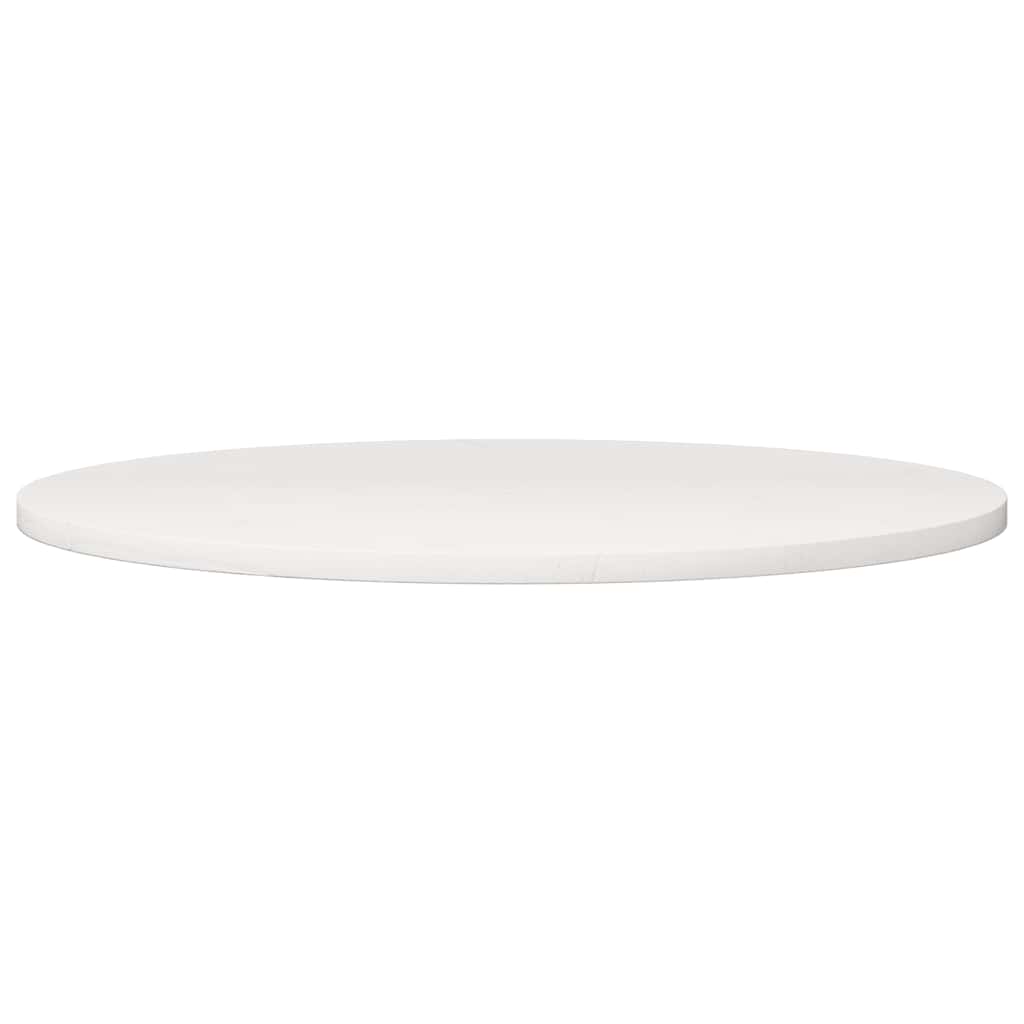 Table Top White Ø80x2.5 cm Solid Wood Pine