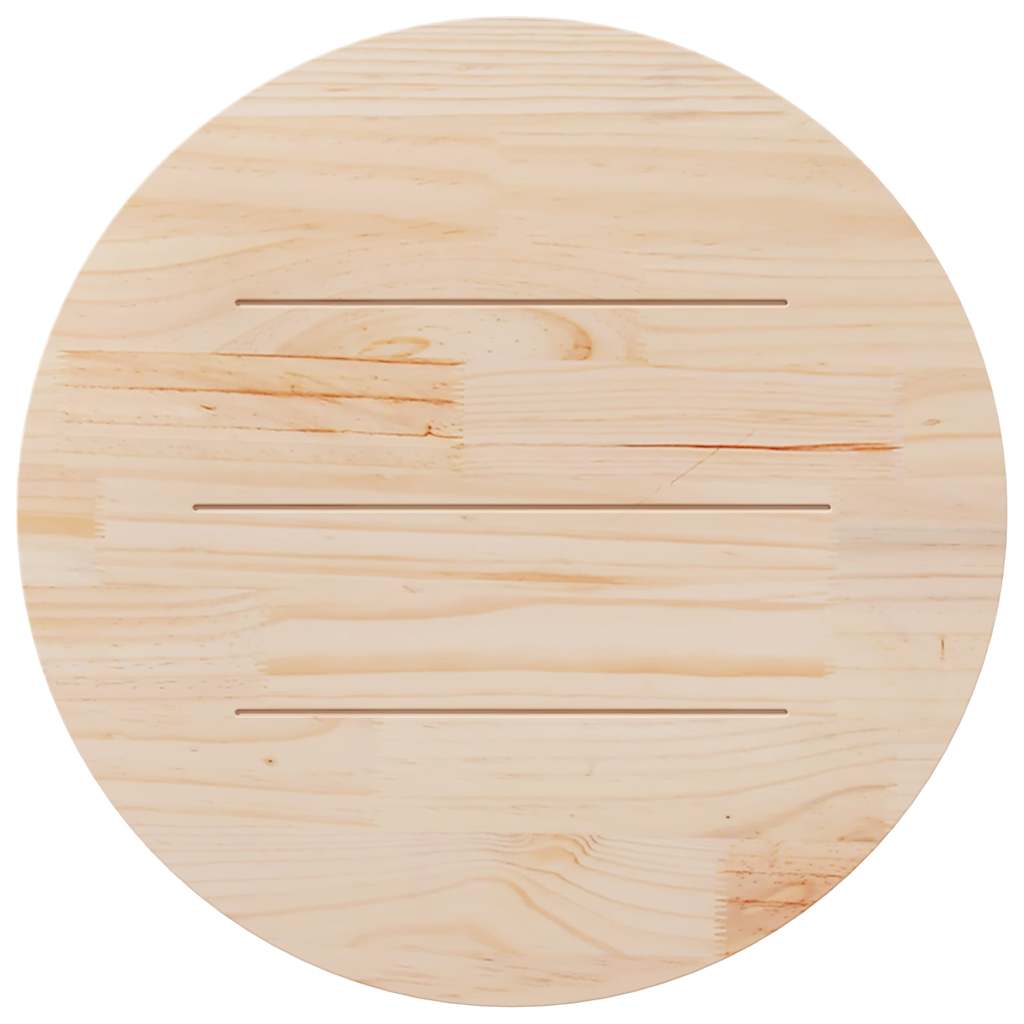 Table Top White Ø80x2.5 cm Solid Wood Pine