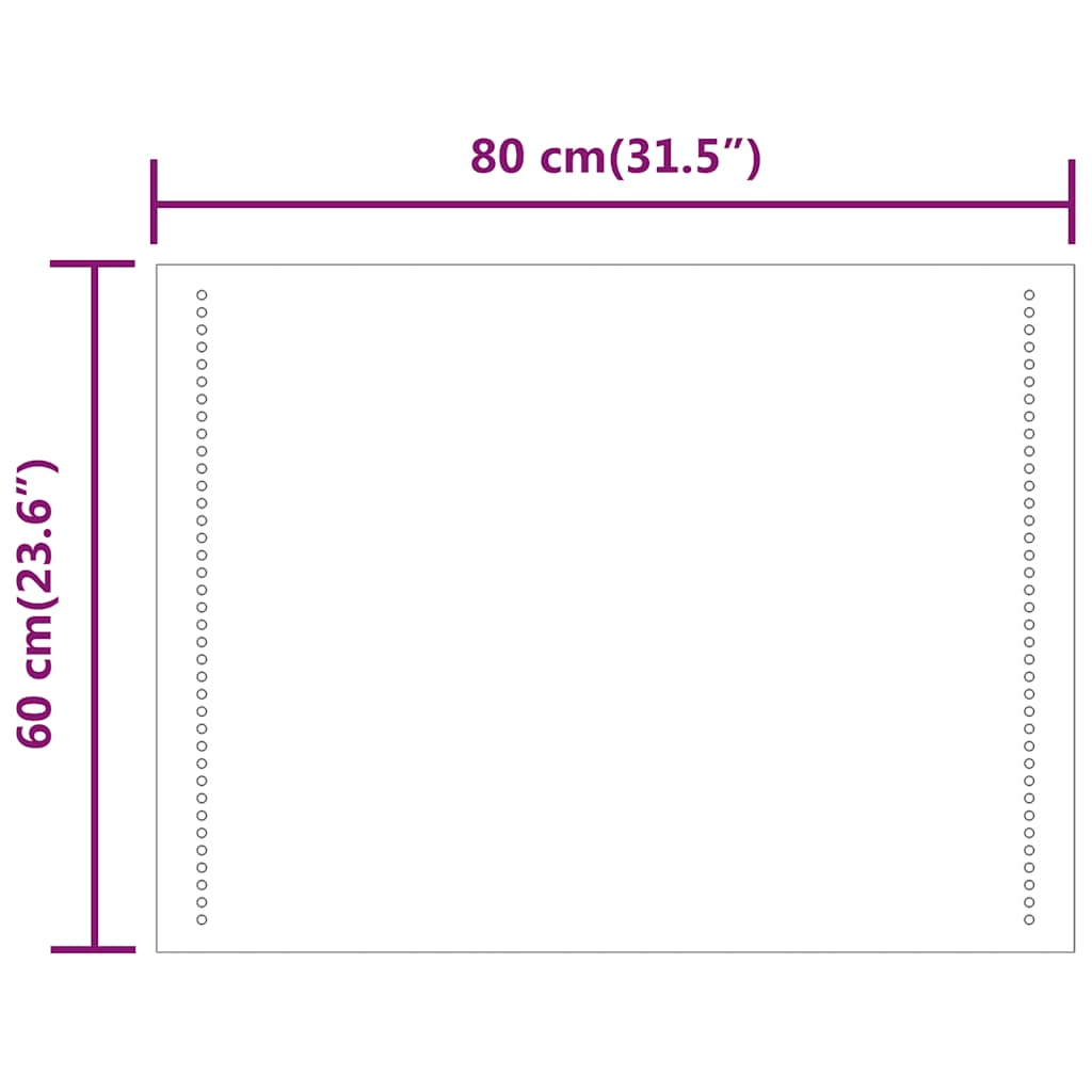 LED Bathroom Mirror 80x60 cm