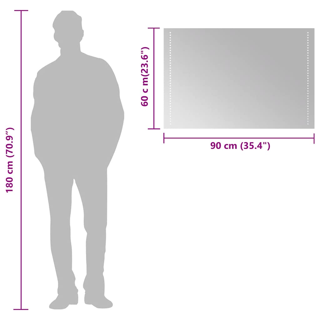 LED Bathroom Mirror 90x60 cm