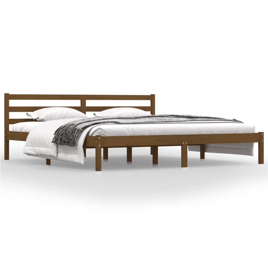 vidaXL Bed Frame without Mattress 180x200cm Honey Brown Super King Size