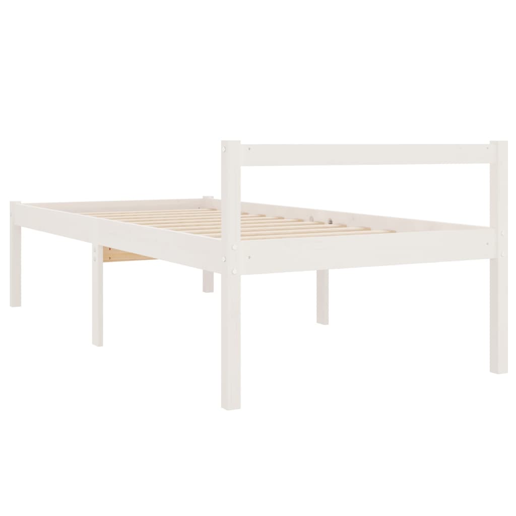 Senior Bed without Mattress White 90x190cm Single