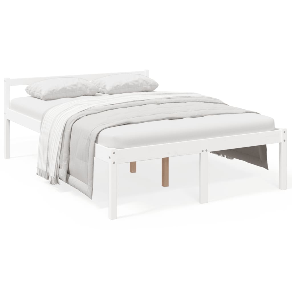 vidaXL Senior Bed without Mattress White 135x190cm Double