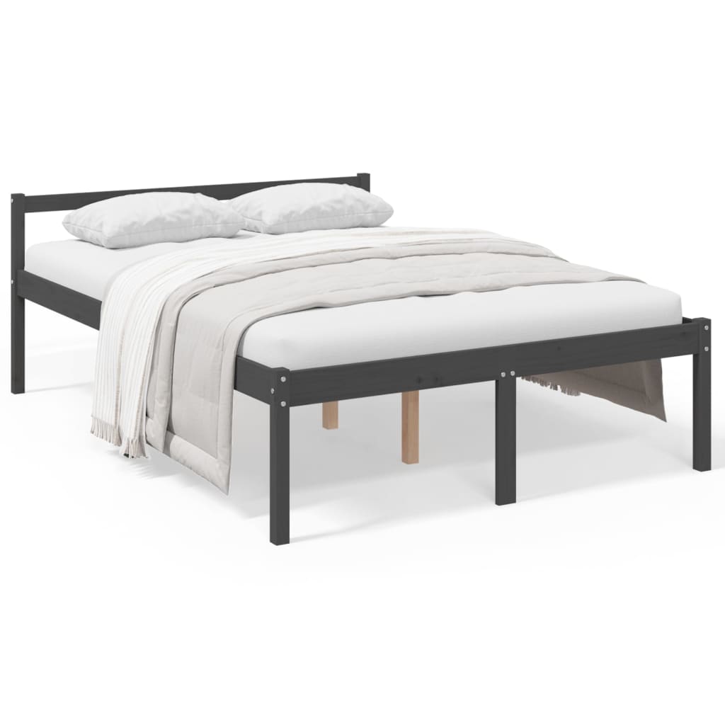 vidaXL Senior Bed without Mattress Grey 135x190cm Double