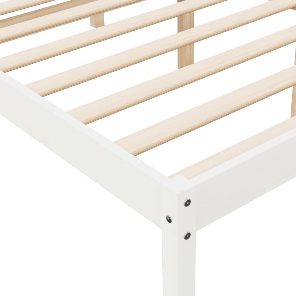 Senior Bed without Mattress White 140x190cm Solid Wood Pine