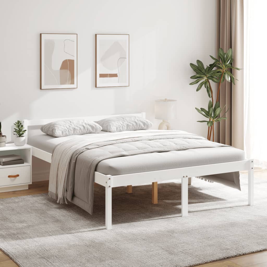 vidaXL Senior Bed without Mattress White 150x200cm King Size