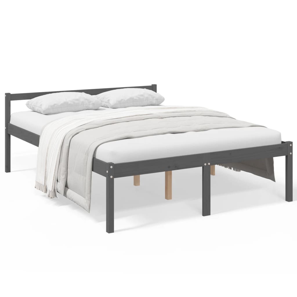 vidaXL Senior Bed without Mattress Grey 150x200cm King Size