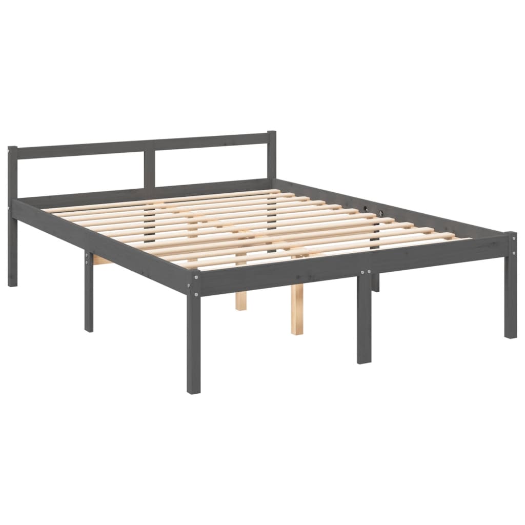 vidaXL Senior Bed without Mattress Grey 150x200cm King Size